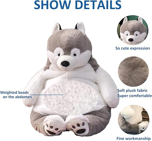 Miniatura 2 de ronivia Husky - Animales de peluche con peso, 21.5 pulgadas, 5.2 libras, juguete de peluche de perro Husky con peso grande, regalo para niños y niñas