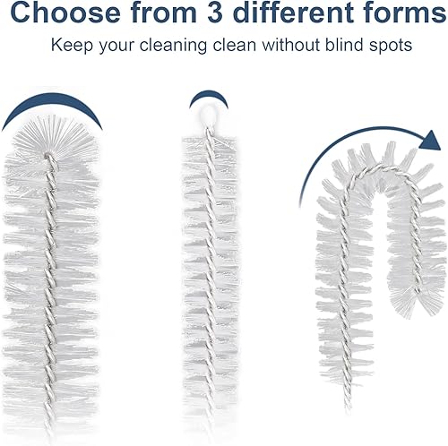 Miniatura 6 de Ixiaoyoo Juego de cepillos limpiadores de pajitas, 12 piezas de cepillo de limpieza de botella de 8.2 pulgadas y cepillo de tubo de nailon para