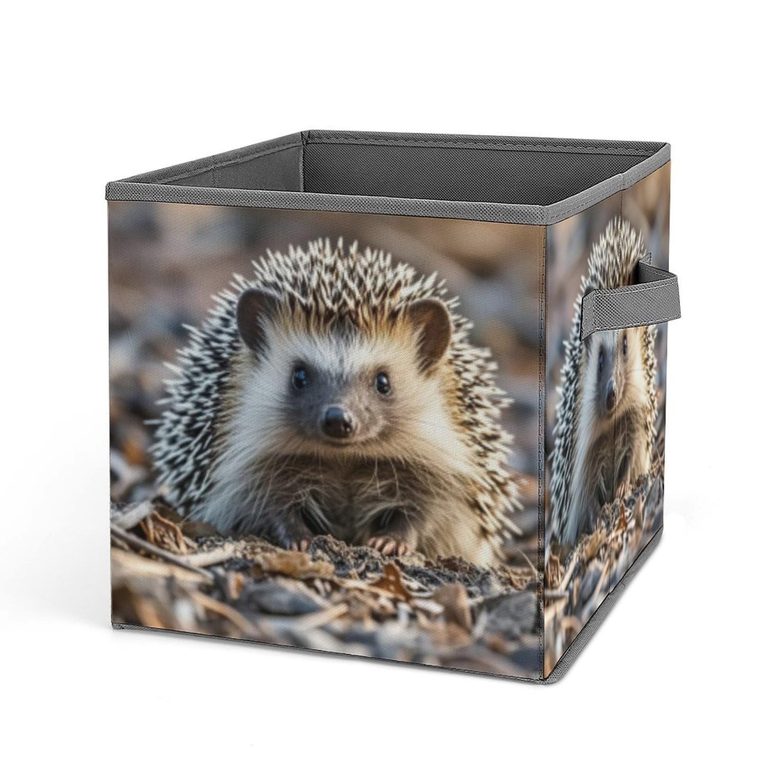 VstaDank Hedgehog Storage Bin Collapsible Storage Cubes Organizer Oxford Cloth Storage Box with Dual Handles Large Stackable Closet Storage Bins for Sheets Hat Sweater