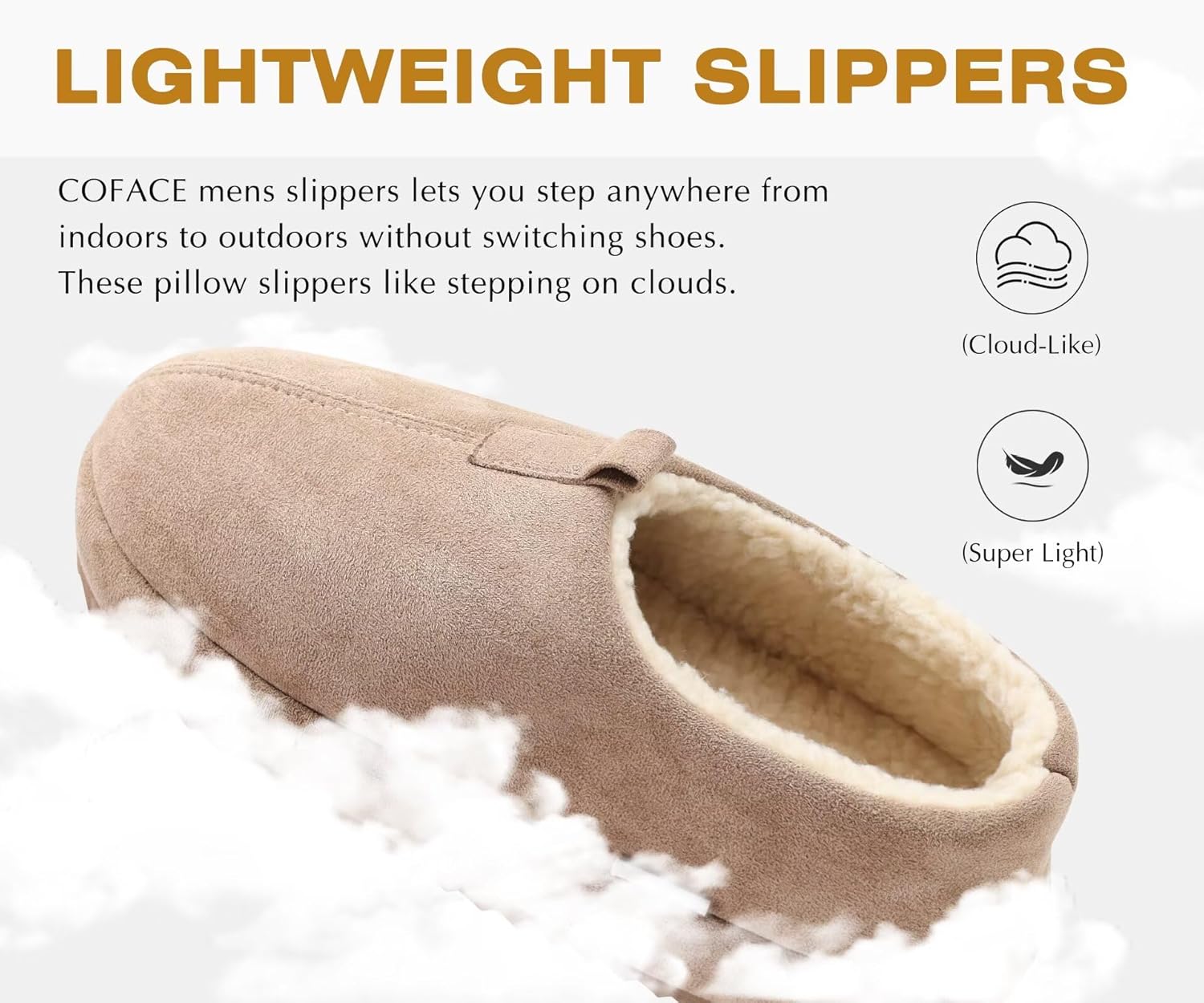 COFACE Men's Clog Slippers Cozy Thick Cushion Memory Foam Indoor Outdoor Lightweight Warm Sherpa Lining House Shoes For Man With Arch Support Rubber Hard Sole - Image 5