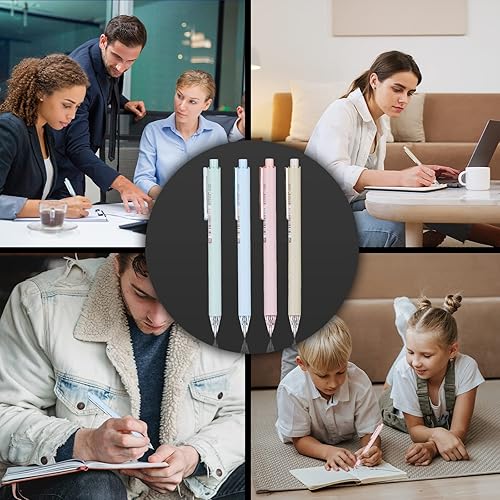 Miniatura 4 de RIANCY Lindos bolígrafos rosados surtidos de tinta negra para tomar notas, escribir diarios, bolígrafo de gel retráctil, tinta de secado rápido,