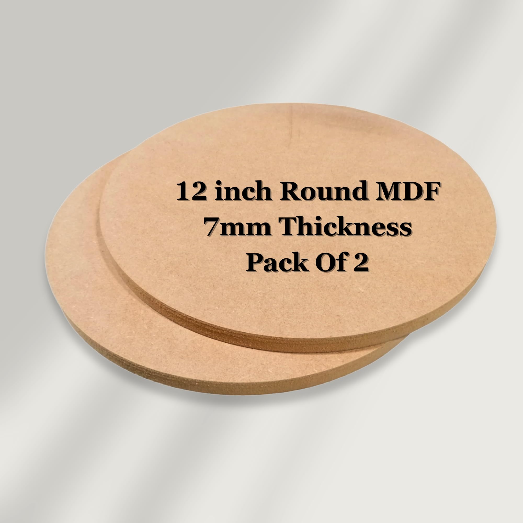 EPOXY FUSION 12" Inch Round MDF Board for Art and Craft (Pack of 2) | 8mm Thick MDF Pine Wood Round for Resin Art, Mandala Art, Pyrography, Painting | Perfect DIY Boards for Artists
