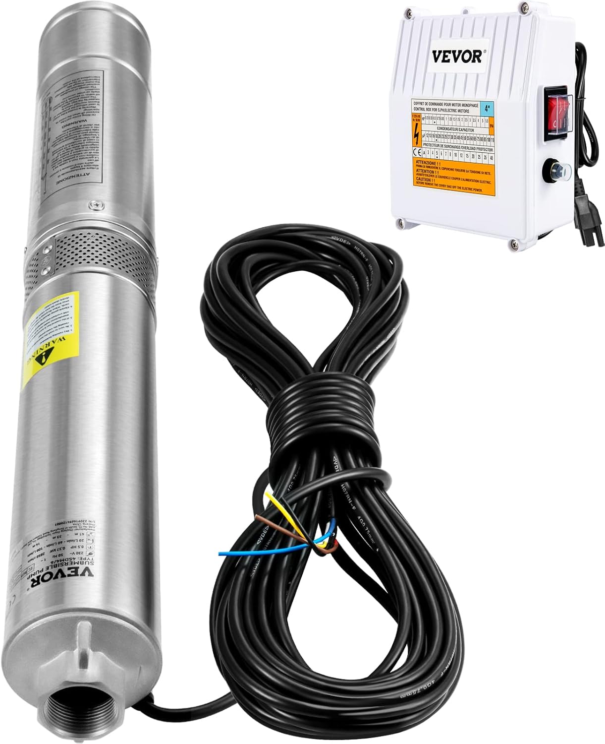 Buy VEVOR Deep Well Submersible Pump, 2HP 230V/60Hz, 37GPM 427 ft Head