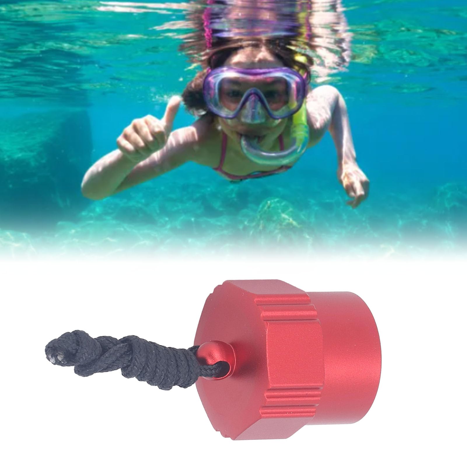 Pomya Diving Dust, Lightweight Valve Dust Plug Aluminum Alloy Threaded Leakproof for Diving Regulator (Red)