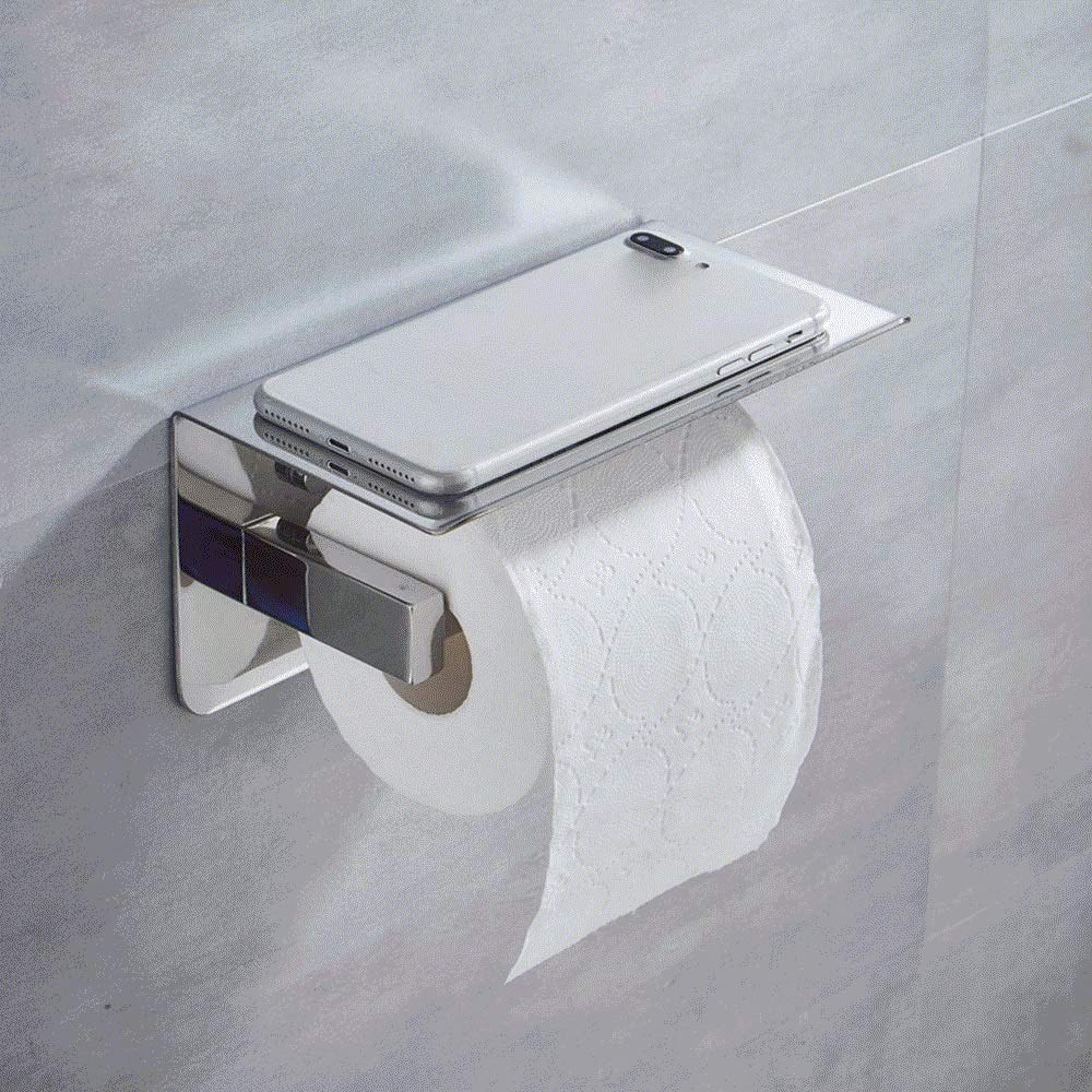 Portarrollos de Papel higiénico - Portarrollos de Papel higiénico con Estante Adhesivo sin taladrar o para baño