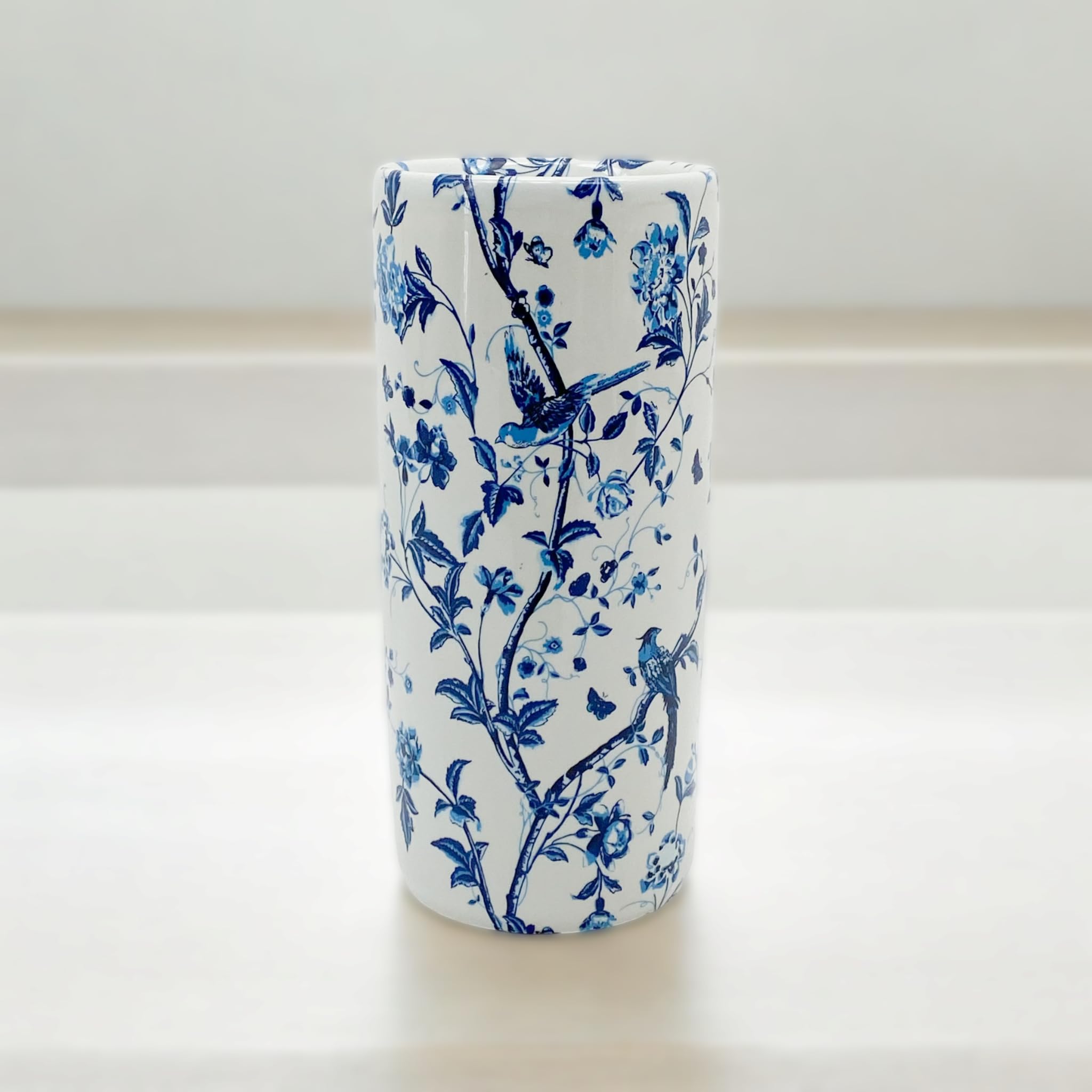 AcaciaHome Portaombrelli rotondo in ceramica resistente, supporto perfetto per casa, ufficio e ingresso, aggiunge un tocco sofisticato agli spazi abitativi per canne e bastoni da passeggio (uccello