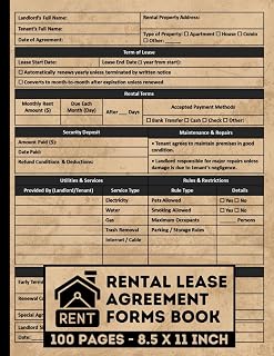Year To Year Rental Lease Agreement Forms Book: Annual Rental Contract Log Book | Tenant & Landlord Record Forms Journal | Yearly Property Management Tracker