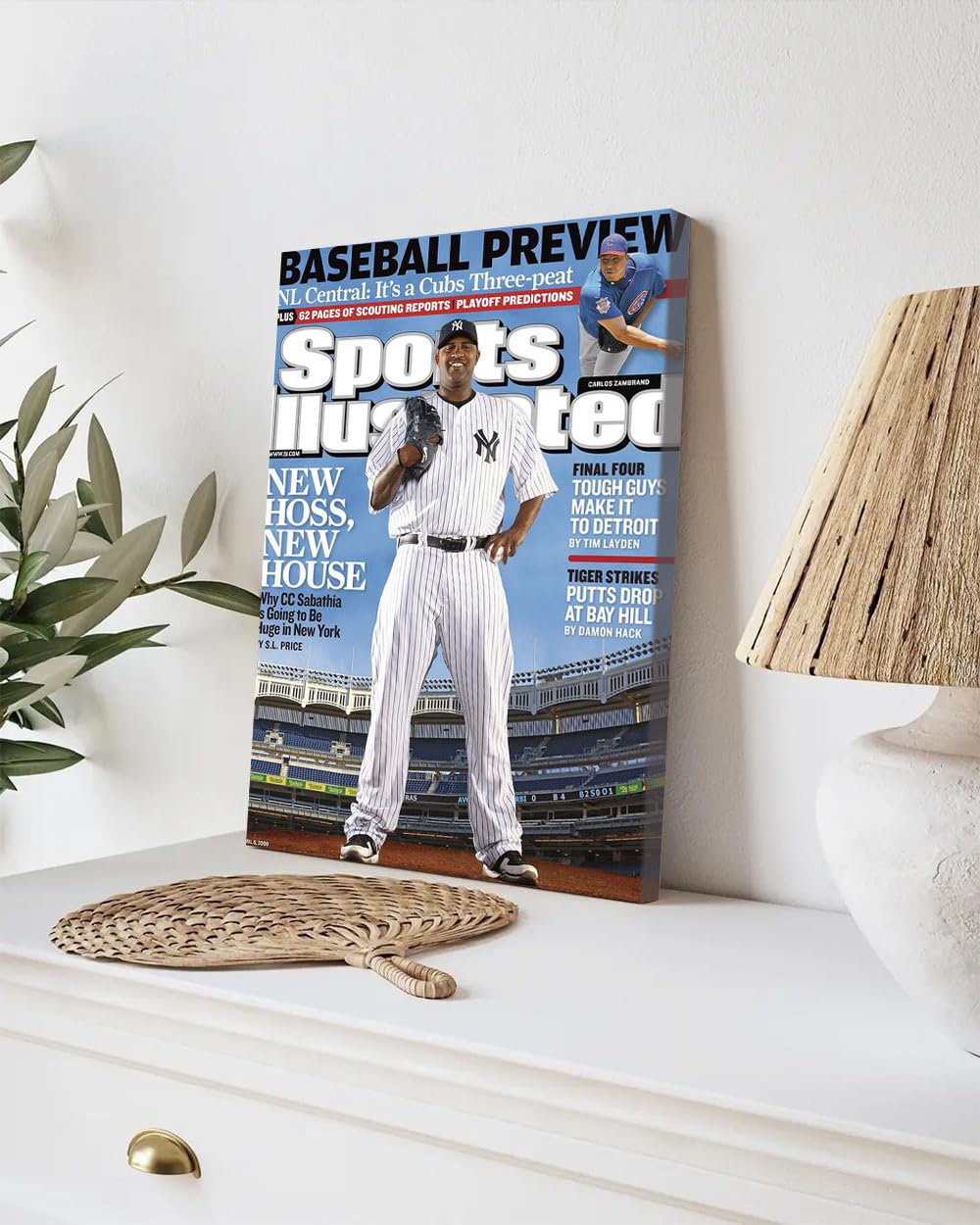 GADGETS WRAP Canvas Gallery Wrap Framed for Home Office Studio Living Room Decoration (9x11inch) - New York Yankees Cc Sabathia