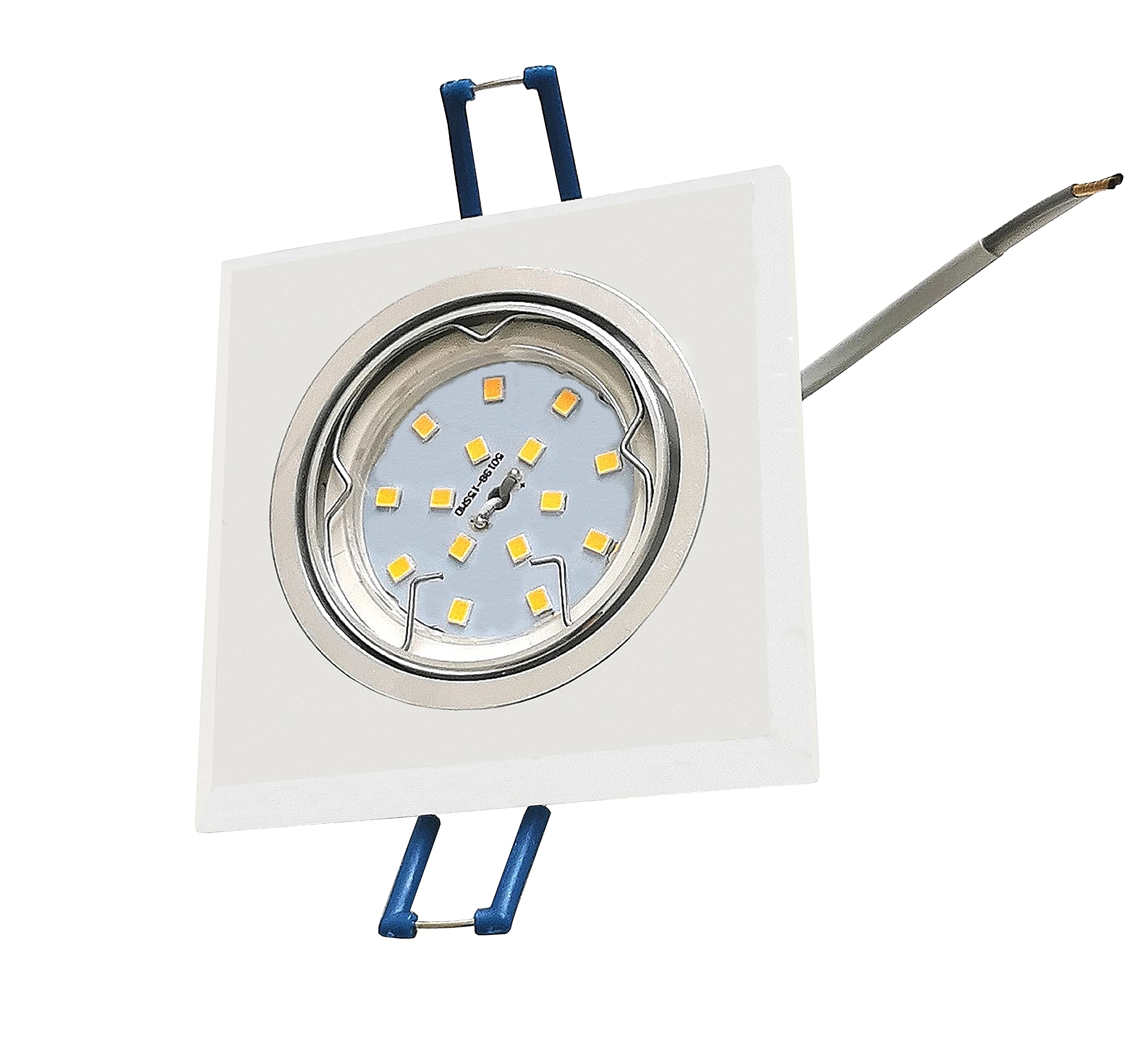 Trango 6er Set 6729(S)-06MOSD *CRYSTAL* Deckenstrahler aus satiniertem Glas inkl. 6x 3-Stufen dimmbar Ultra Flach LED Modul, 3000K warmweiß Einbauleuchte, Einbauspot, Deckenleuchte, Einbaustrahler