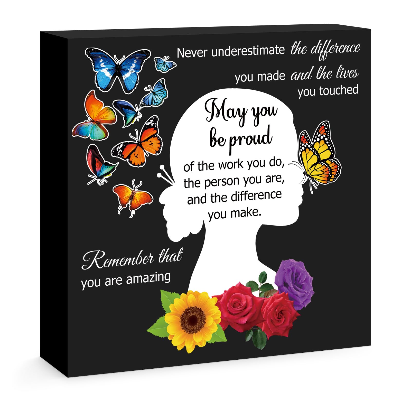 Thank You Gifts for Women Coworker Friends Appreciation Gifts for Boss Leader Employee Teacher Nurse Inspirational Office Desk Decor Sign for Christmas Birthday Retirement Farewell