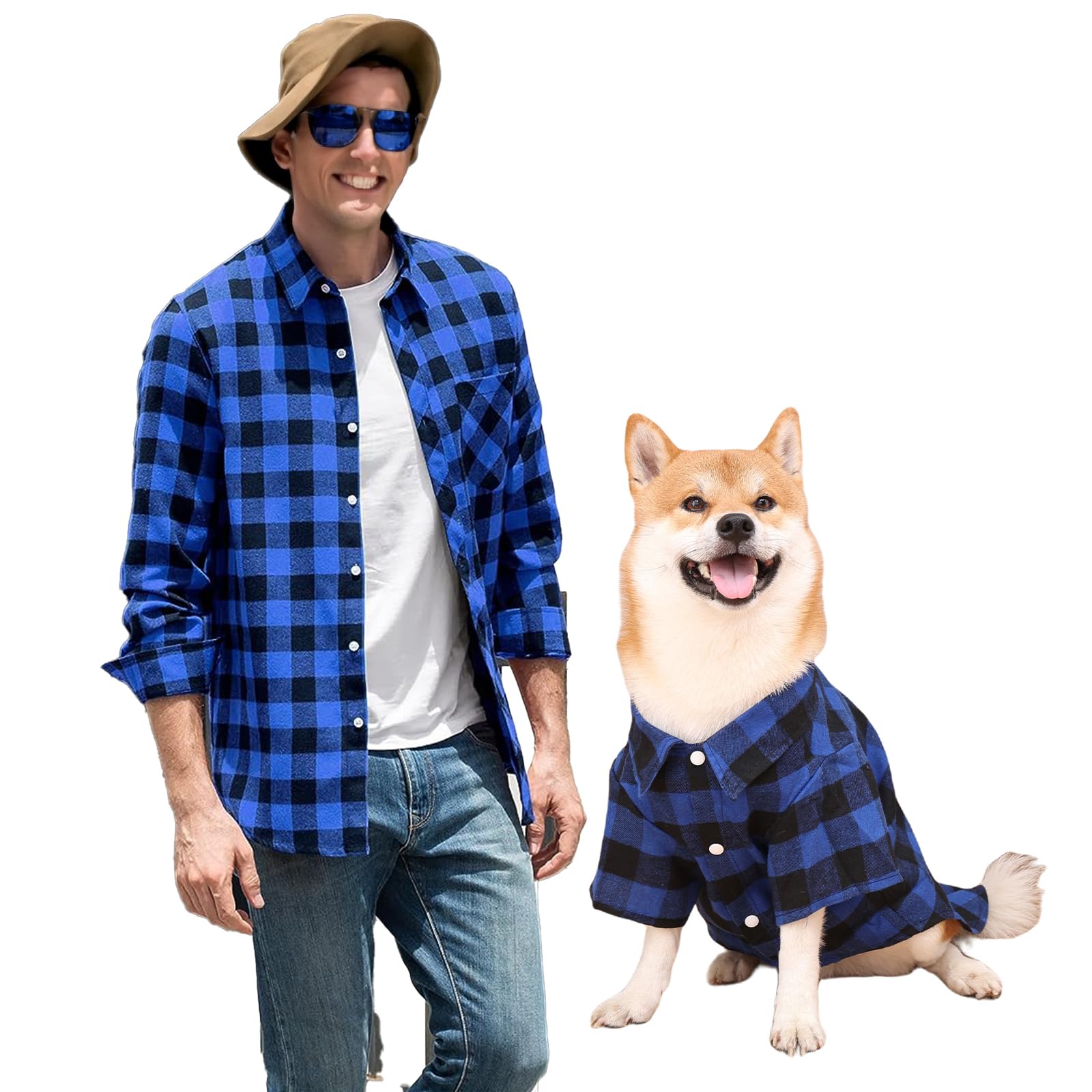 Harbyel Dog Shirts Plaid Dog Shirt Dog Clothes for Small Medium Large Dogs Owner and Pet Shirts are Sold Separately