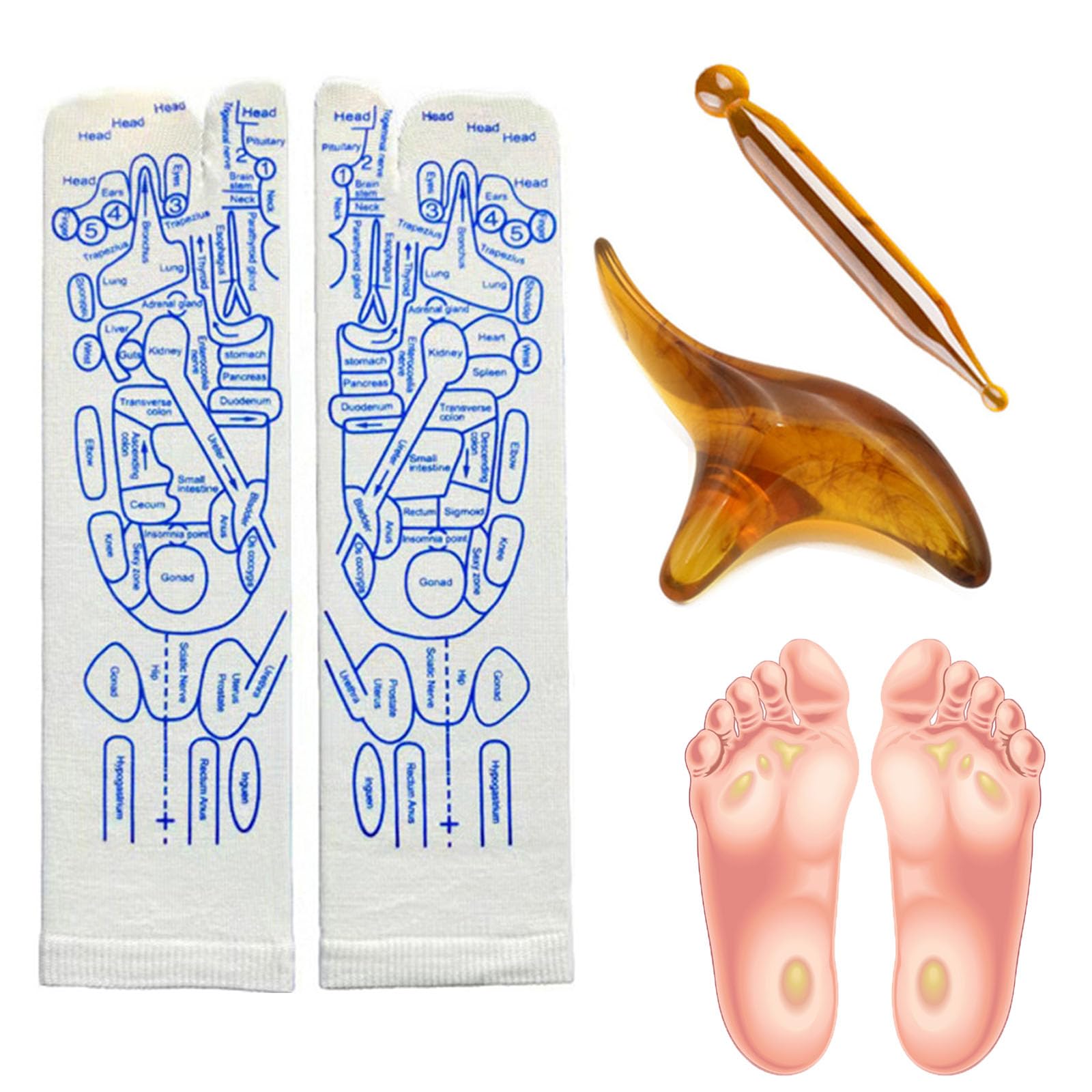 Reflexology Socks with Tools, Reflexology Socks with Trigger Point Massage Tool, Foot Reflexology (s)