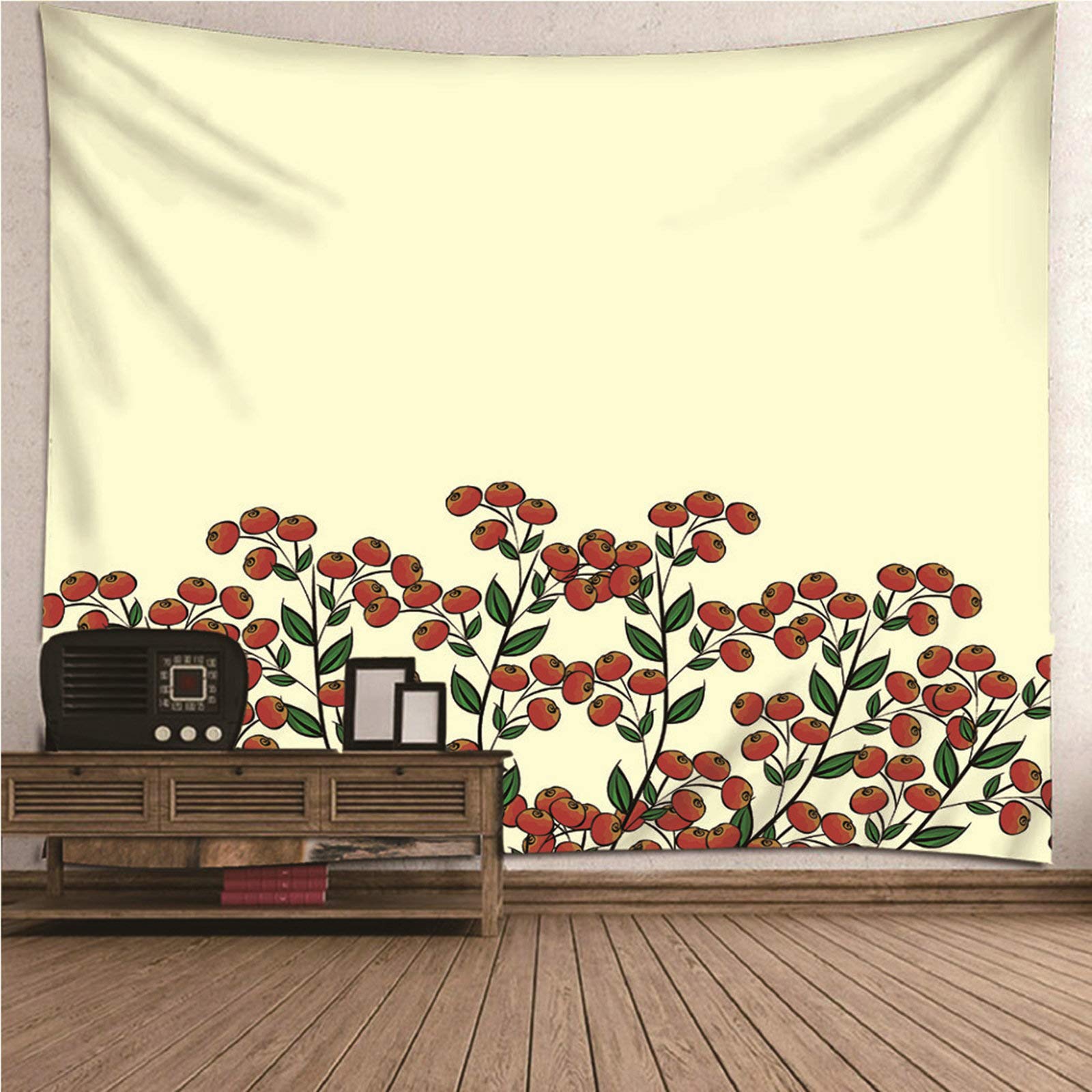Tapiz de pared de poliéster KnSam con impresión 3D de frutas, mantel y toalla lavable