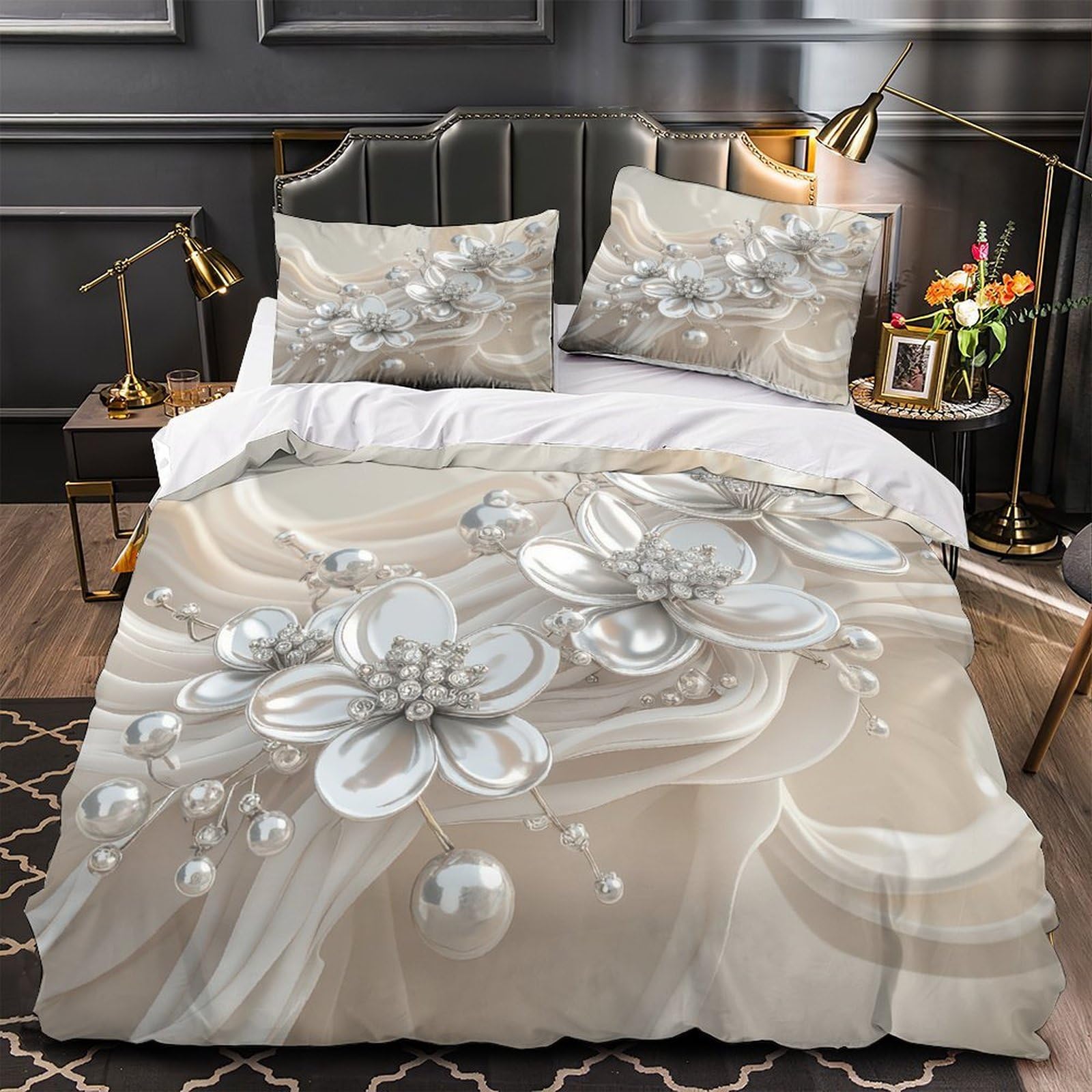 Housse de couette lapin de Pâques pour chambre d'ado : douceur aquarelle florale pour le printemps