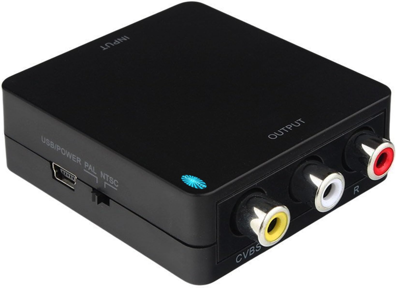 Mini HDMI to AV Converter Box 1080p HDMI to AV/CVBS/RCA Composite L/R Adapter PAL/NTSC Format Output Compatible (Blk)