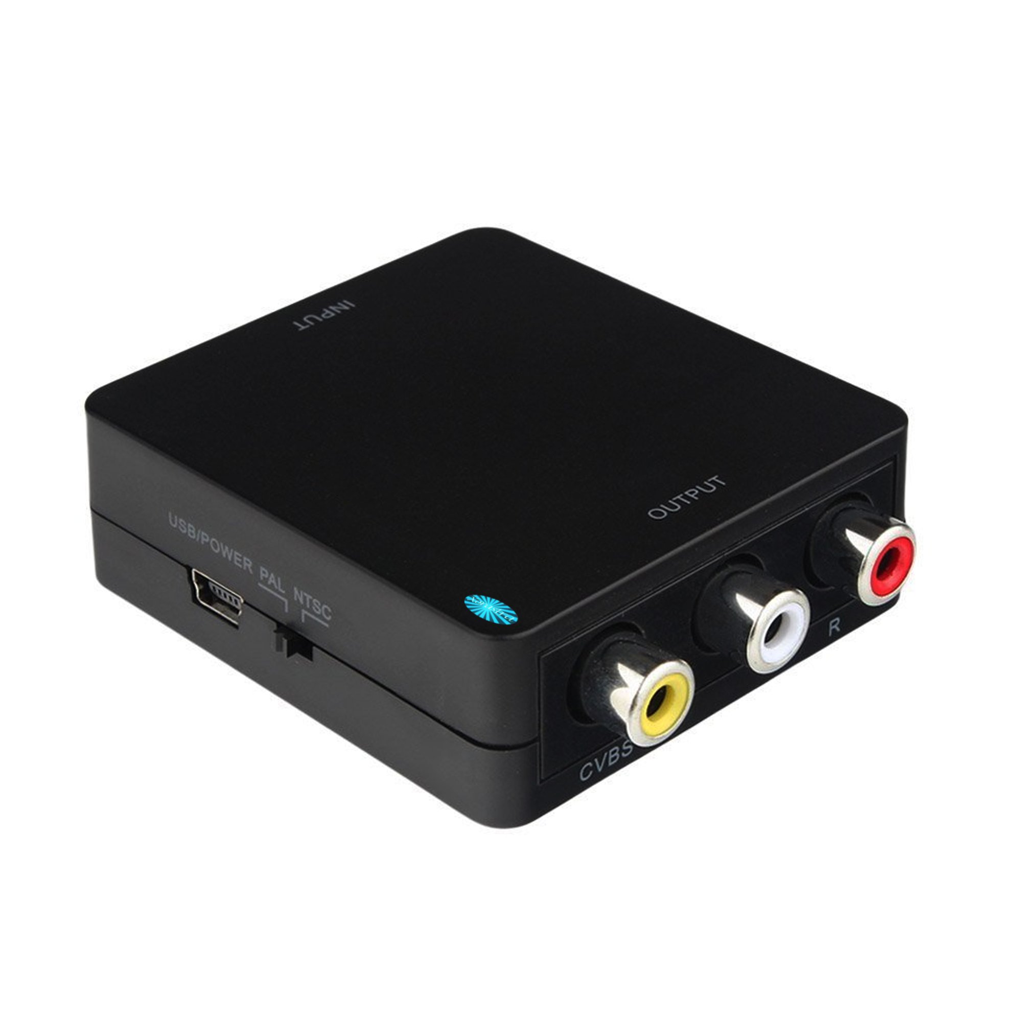 Mini HDMI to AV Converter Box 1080p HDMI to AV/CVBS/RCA Composite L/R Adapter PAL/NTSC Format Output Compatible (Blk)