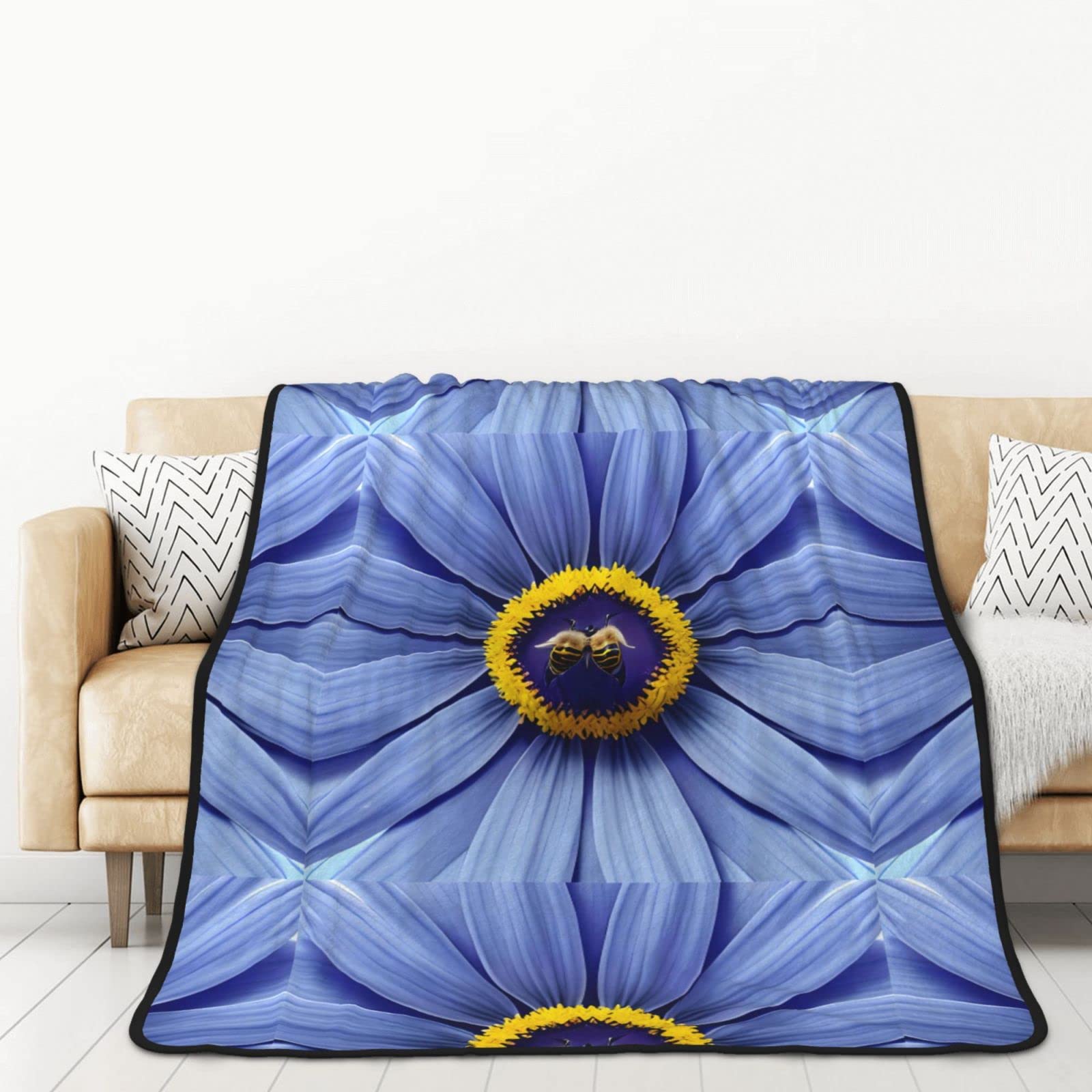 Couverture voiture et sieste en flanelle douce à motif floral