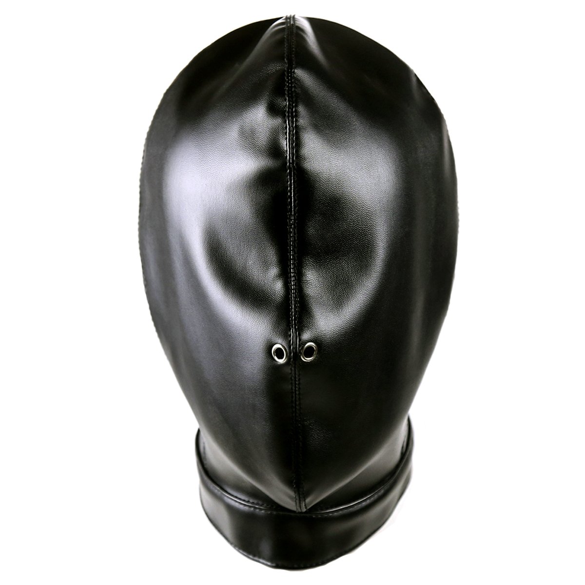 All-Inclusive Leather Head Hood Adult Restraints Hood Mask Nose Holes Breathable Bondage Mask for Unisex SM Flirting