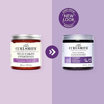 CURLSMITH Multi-Tasking 3-in-1 Curl Conditioner, Use as a Protein-Rich Rinse Out, Leave In or Deep Conditioner, For All Curl Types, Vegan & Cruelty-free