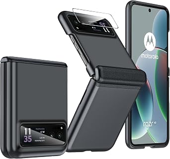 for Motorola Razr 2023 Case Full Body Cover & Magnetic Hinge Protection & Ultra Thin Matte PC Shockproof Phone Cover Smartphone Case for Moto Razr 2023 Black