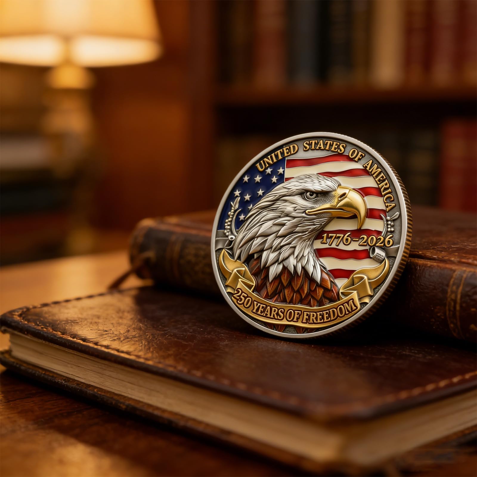 Moneda de artefacto histórico que conmemora los 250 años de independencia de Estados Unidos con emblemas nacionales, medallas coleccionables de regalo de EE. UU