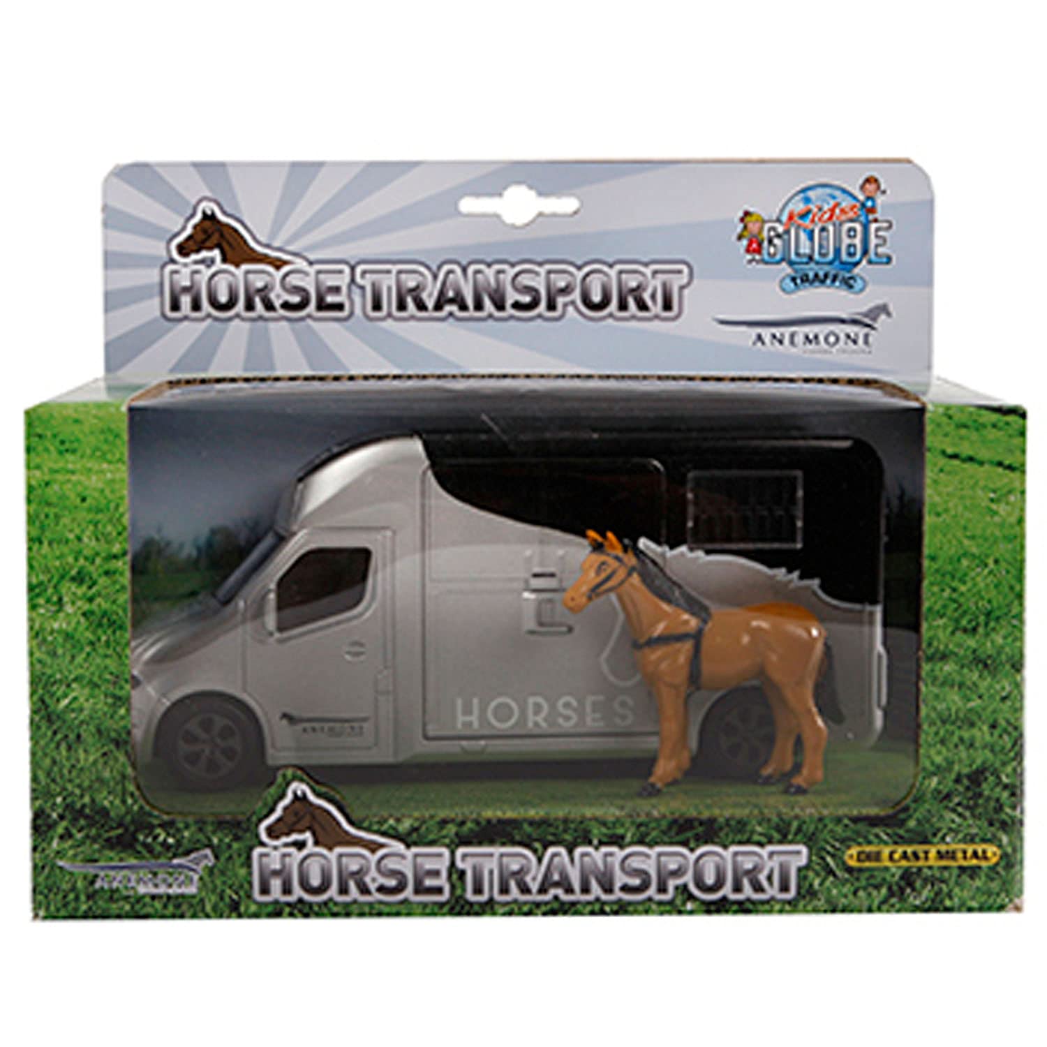 Van Manen Anémone – Camion Transport Chevaux Rose Avec Lumière, Sons & Cheval 1:32 – Jouet Enfant Dès 3 Ans