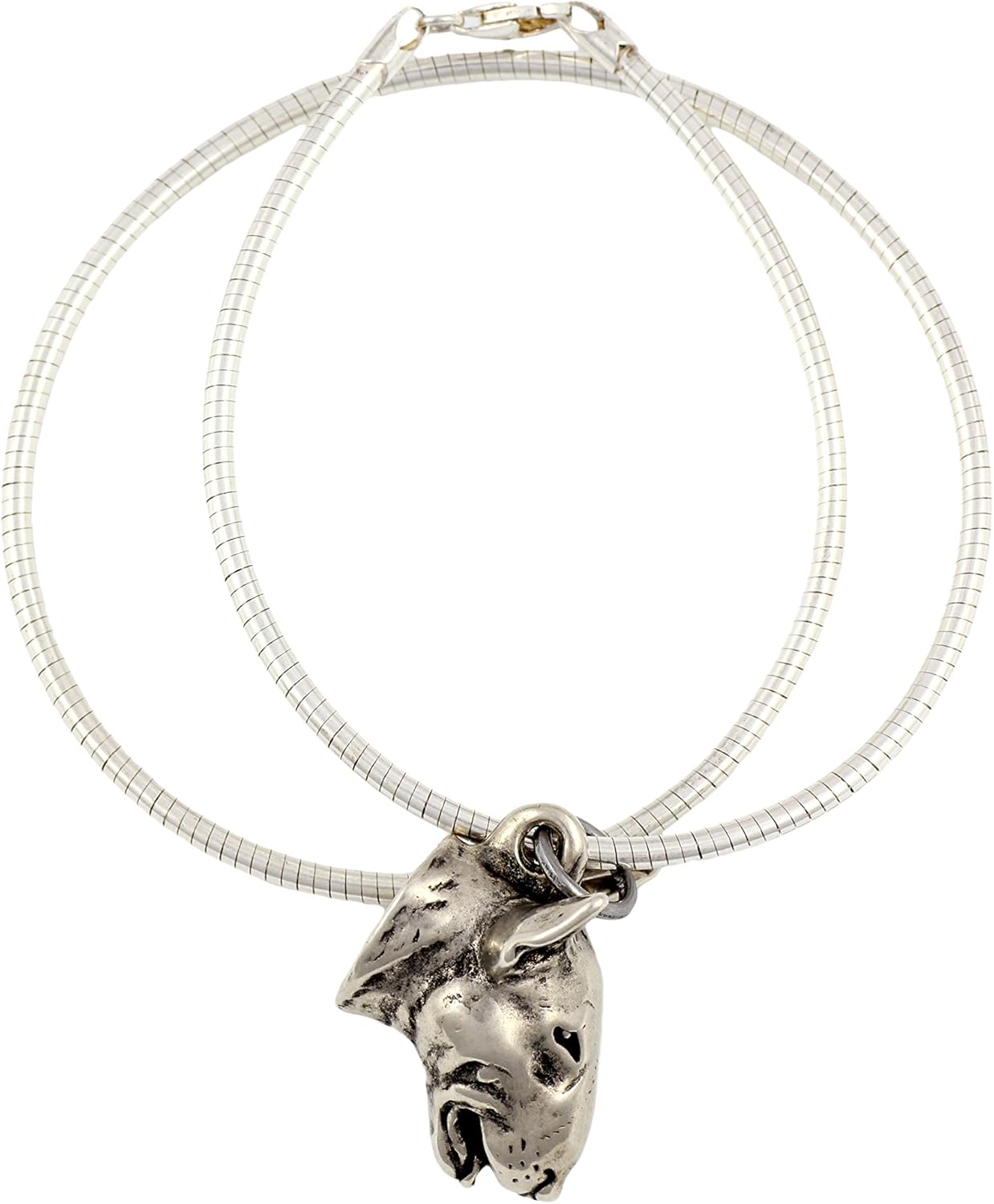 Art-Dog Collection Dog Pendant on Silver Thread - Handmade Dog Necklace with ZnAl Base and Silver Coating – Silver Dog Necklaces for Men and Women – Dog Breeds Jewelry – Bull Terrier 3D