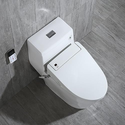 Miniatura 4 de WOODBRIDGE E T-0008 - Inodoro de bidé de lujo, inodoro alargado de una pieza con asiento de bidé avanzado, altura de silla, asiento de inodoro