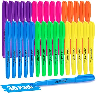 36 Pcs Highlighters, Chisel Tip, Quick Dry, Multiple Colors