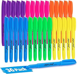 36 Pcs Highlighters, Chisel Tip, Quick Dry, Multiple Colors