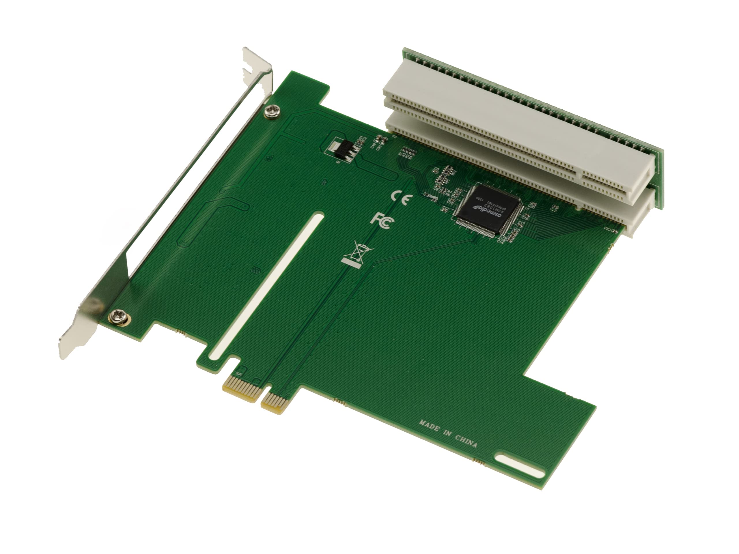 KALEA-INFORMATIQUE PCI to PCIe x1 bridge card with 32-bit PCI card security. With ASM1083 Chipset