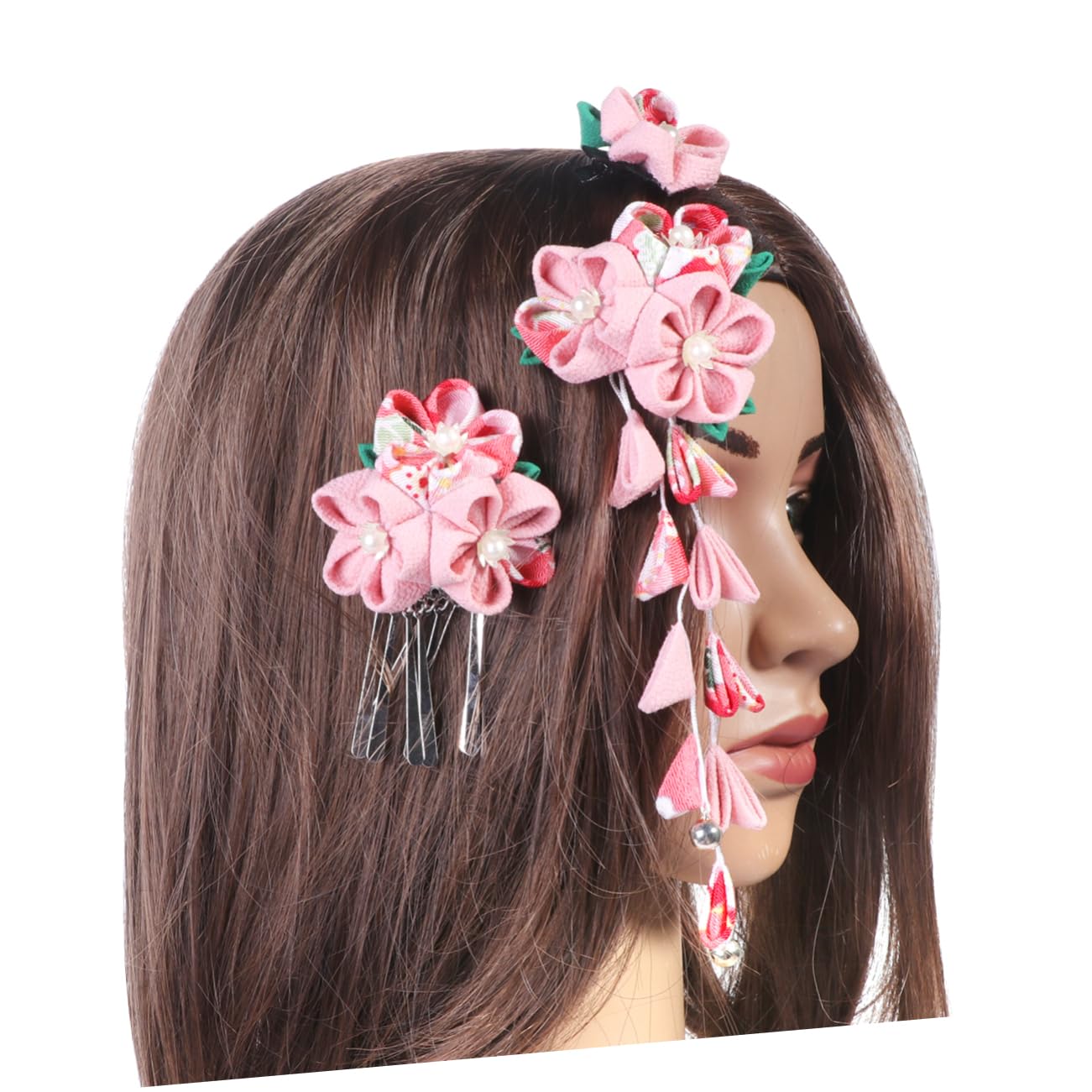FRCOLOR 3 Set Di Fermagli Per Con Motivo Giapponese Fermagli Laterali Per Da Donna Design Floreale Accessori Per Eleganti Per Le Donne 3 Pezzi*3