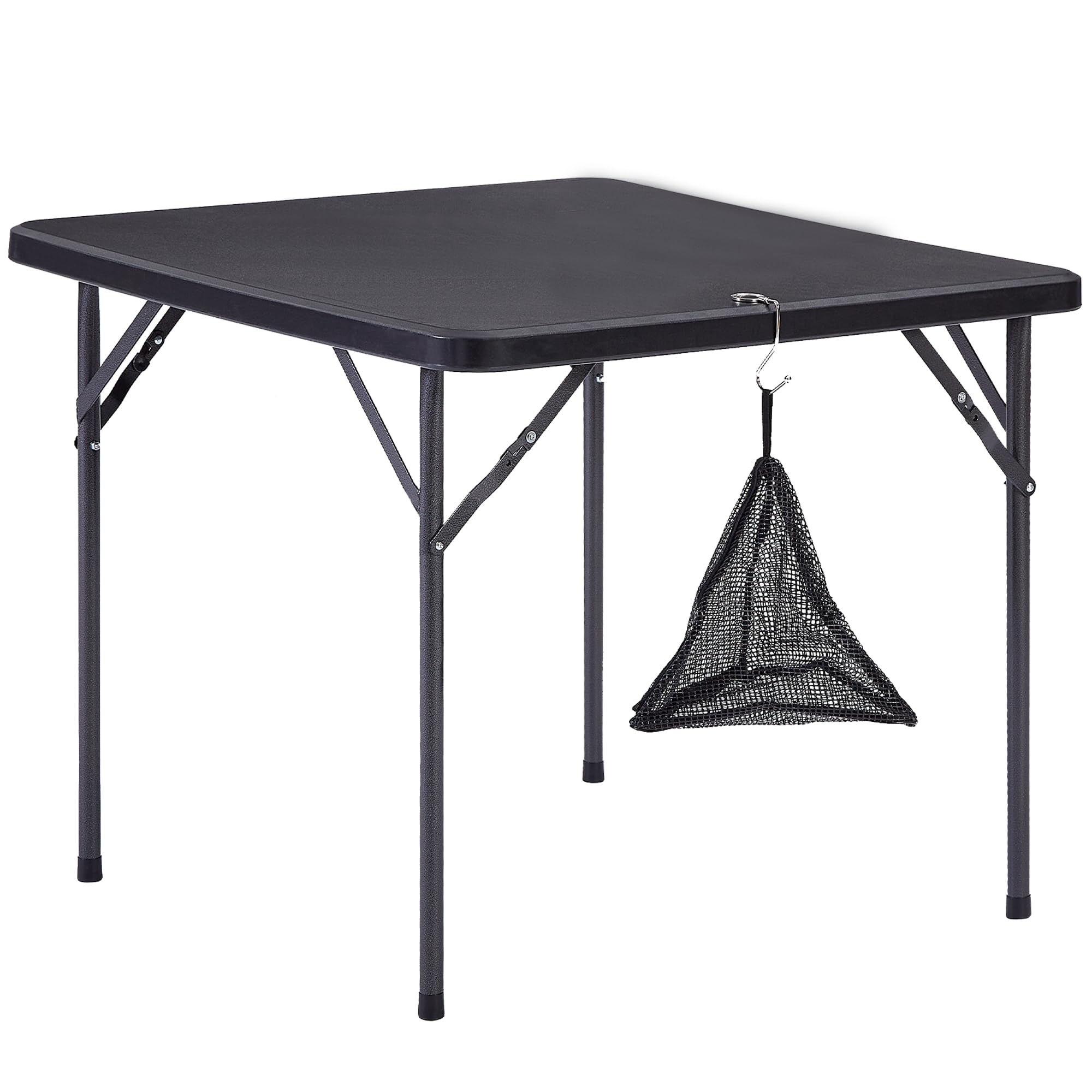 VECELO Folding Plastic Card Table Square with Mesh Bag, Collapsible 1