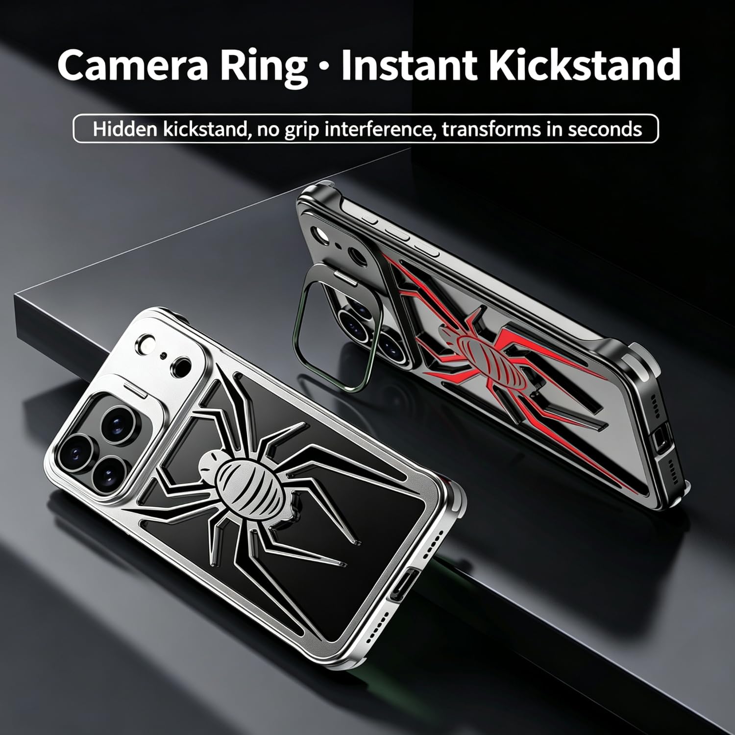 Carcasa de aluminio con soporte para iPhone 15 Pro Max