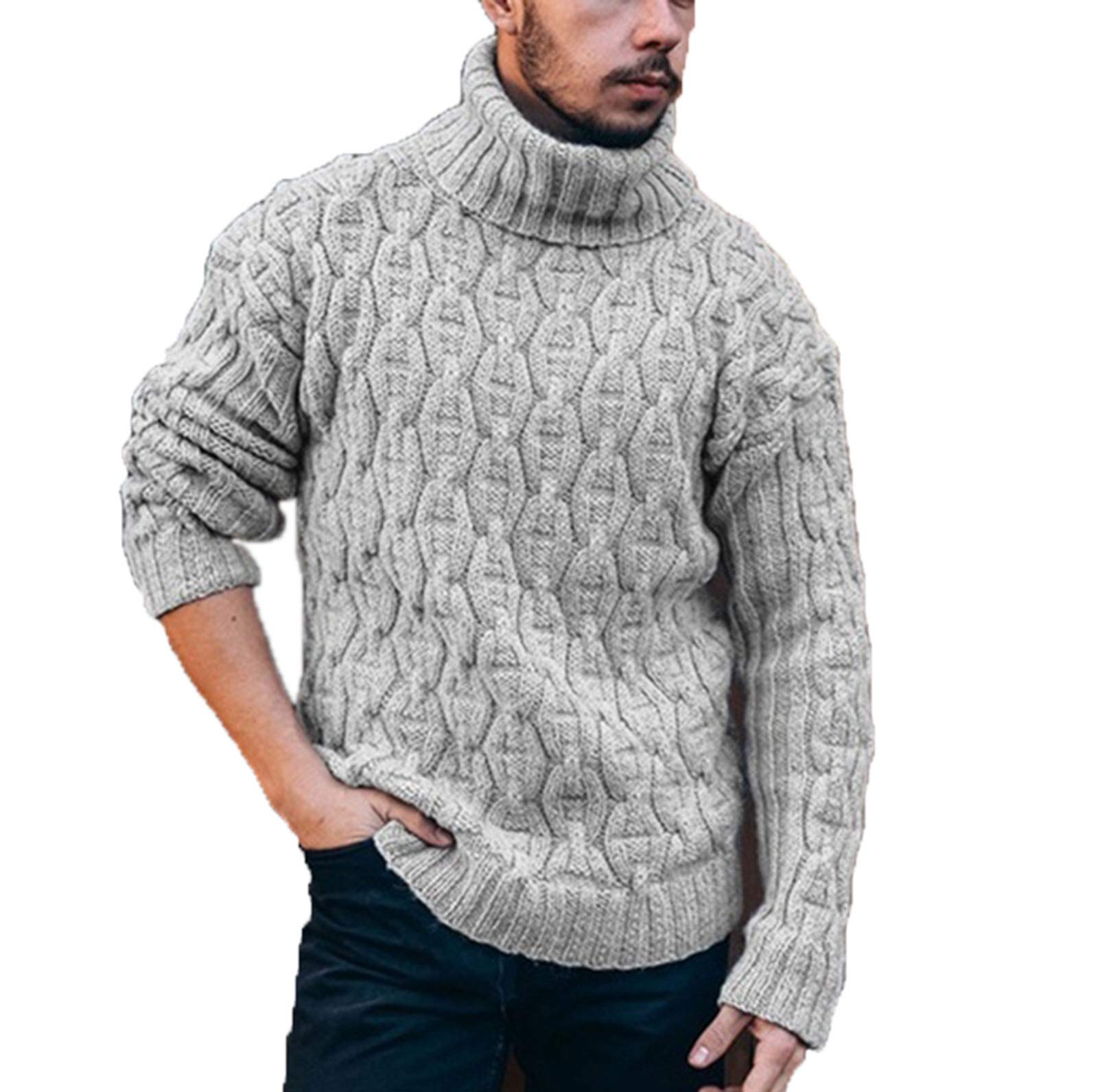 Each Women Men's Knit Pullover Sweater Chunky Roll Neck Jumper