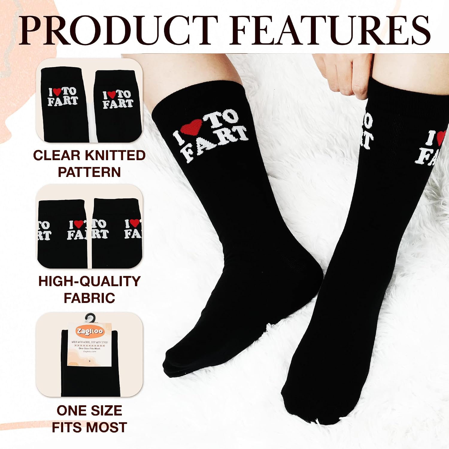ZAGKOO Funny Socks for Men, Women - Stocking Stuffers for Men
