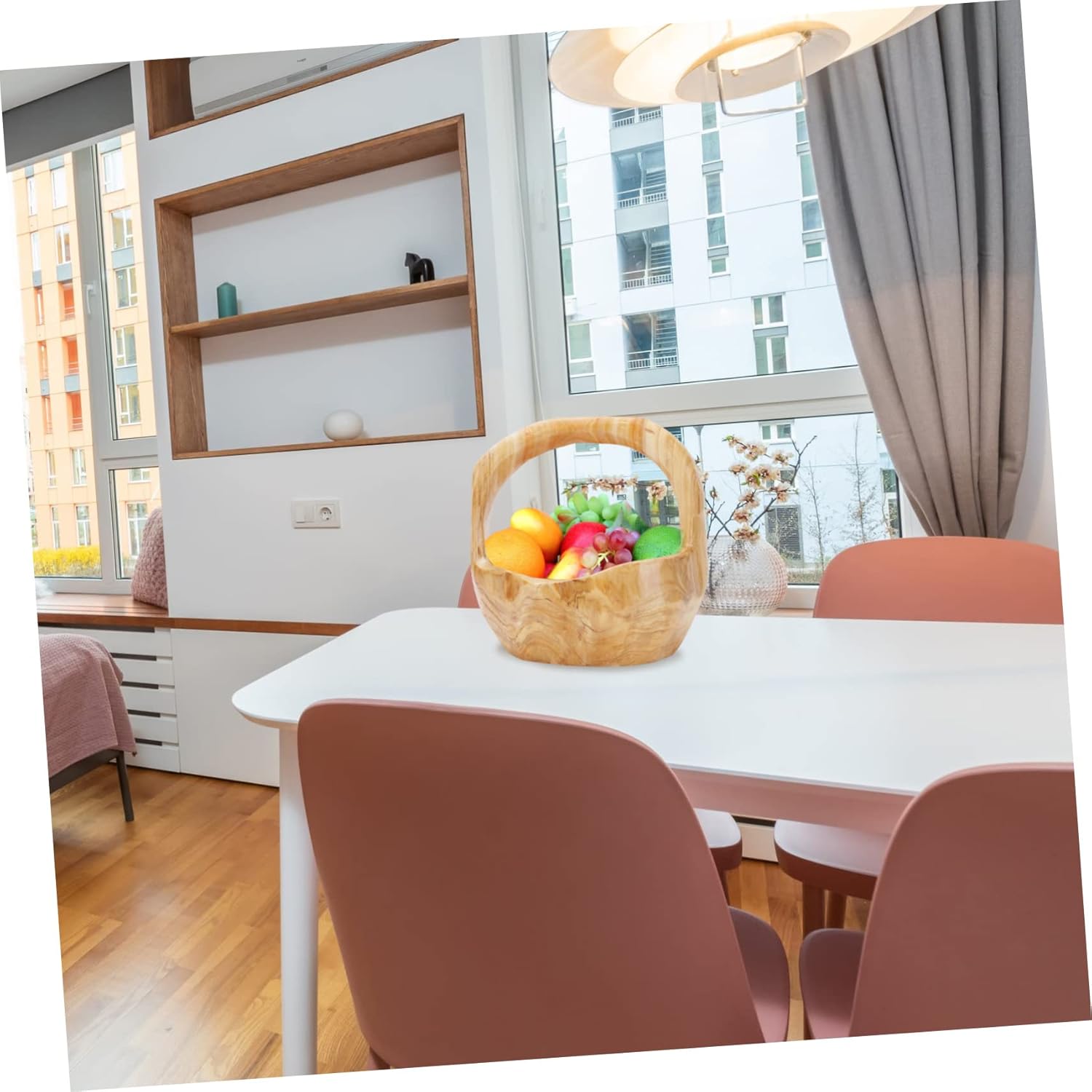 Alipis Creative Root Carving Wooden Fruit Basket Unique Snack Plate for Kitchen Counter Dining Room Rustic Handcrafted Fruit Bowl for Entertaining or Home Decor Random Style