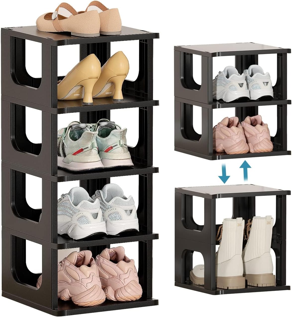 Amazon.com: Small Shoe Rack for Closet - Free Standing Narrow Shoe Rack ...