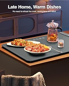 iTRUSOU Electric Warming Tray - Full Surface Heating,Rollable & Portable,Premium Silicone Nano-Material,3 Temperature Settings,Auto Shut-Off -Versatile Food Warmer for Gatherings,Parties,Everyday Use