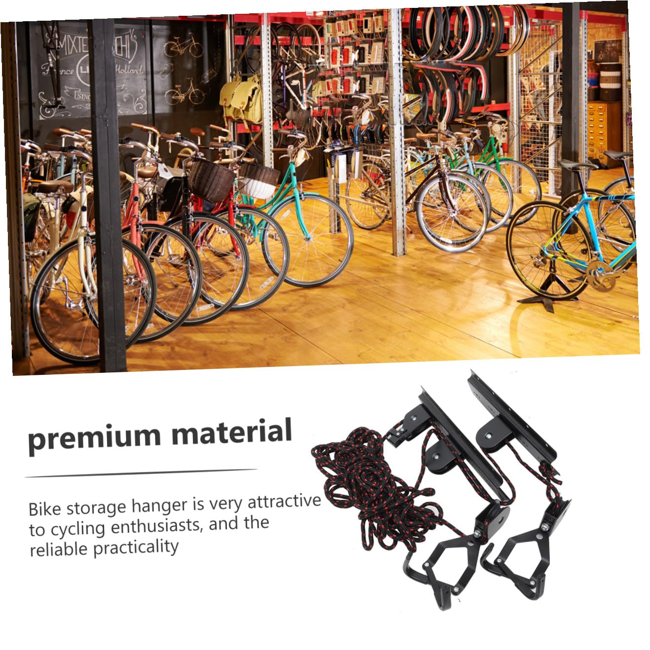 Gancho para Colgar Bicicletas de Techo, 1 Juego, Acero