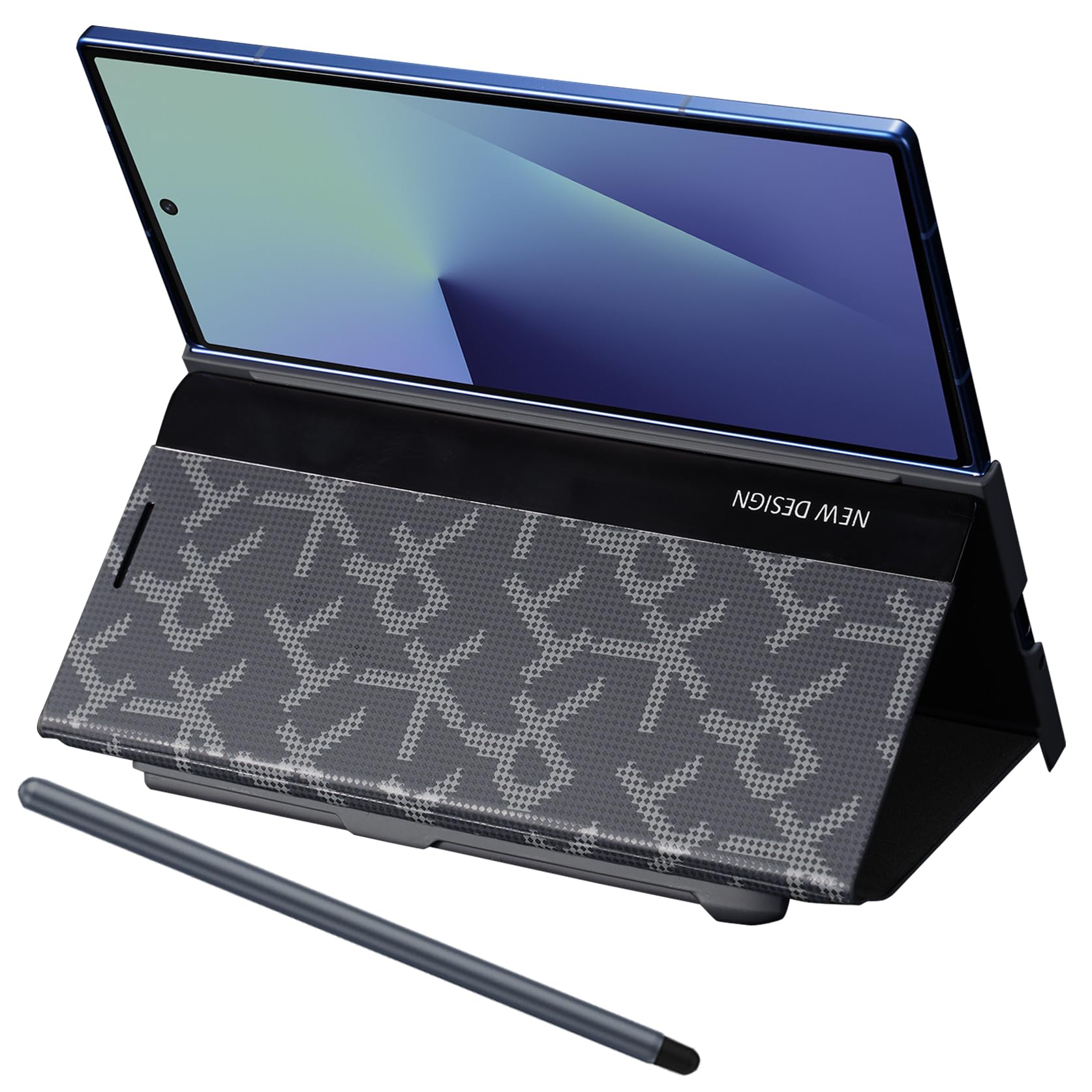 per la Case con supporto per Samsung Galaxy Z Fold7, Custodia in pelle PU con portapenne, penna stilo inclusa, Cover pieghevoli con supporto per Galaxy Z Fold 7-Nero
