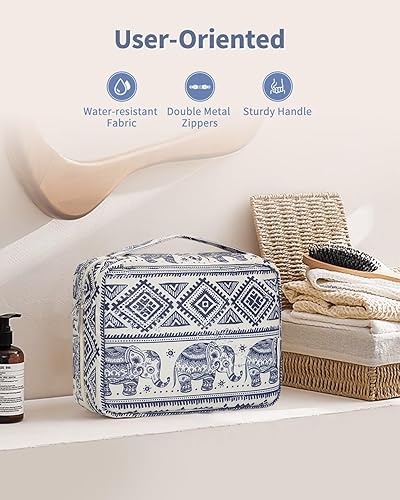Miniatura 6 de Neceser de viaje colgante, organizador de maquillaje y productos cosméticos para mujer y niña, impermeable (elefante)