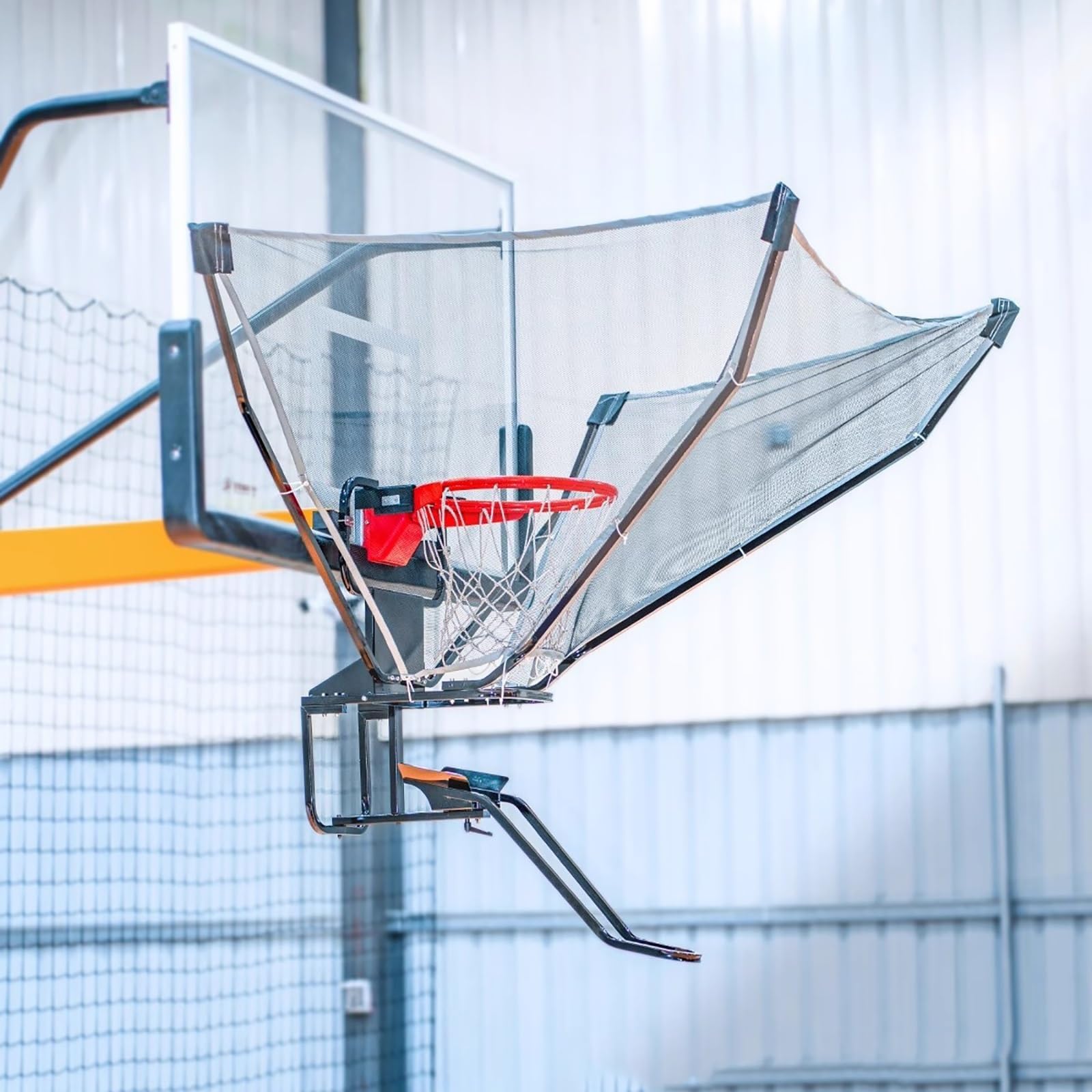 Retornador De Pelota De Baloncesto Fácil De Plegar con Canal Giratorio De Retorno De Tiro, Equipo De Entrenamiento De Reboteador De Baloncesto, For Eficiencia En El Entrenamiento De Tiro
