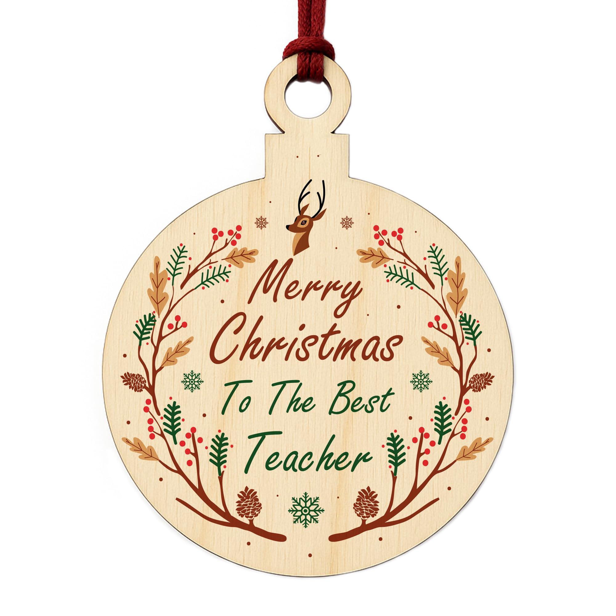 Merry Christmas To The Best Teacher Hanging Bauble Tree Decoration THANK YOU