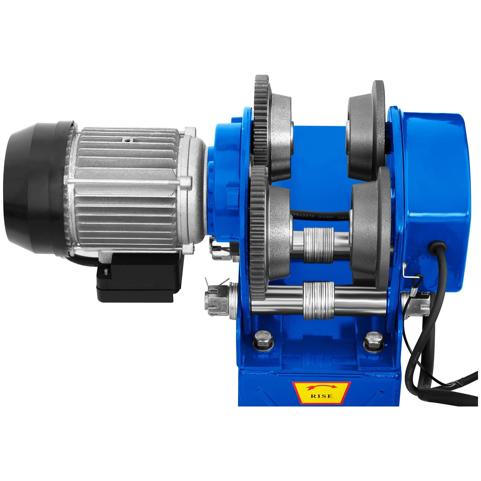 MSW Laufkatze mit Elektro-Seilzug 800 kg 1300 W 12 m Seil 360° drehbare Umlenkrolle kabelgebundene Fernbedienung Krankatze Flaschenzug Hebezug Kettenaufzug Seilhebezug Kettenzug Seilwinde