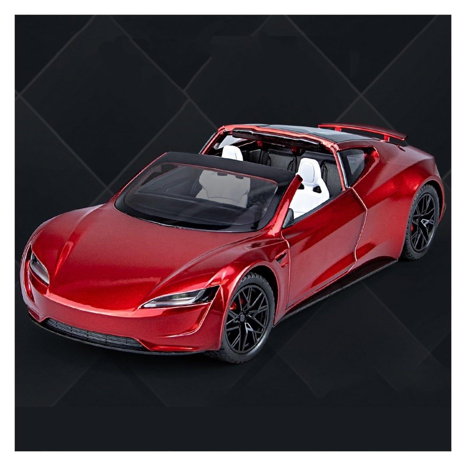 Btwodian Scale Model Car 1:24 For Tesla For Roadster Alloy Metal Diecast Model Car Collections(Red)