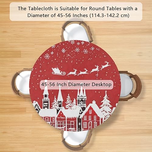 Vista 152 de Mantel redondo ajustable con borde elástico, mantel de hojas coloridas abstractas, impermeable, lavable, para mesas redondas, ideal para picnic