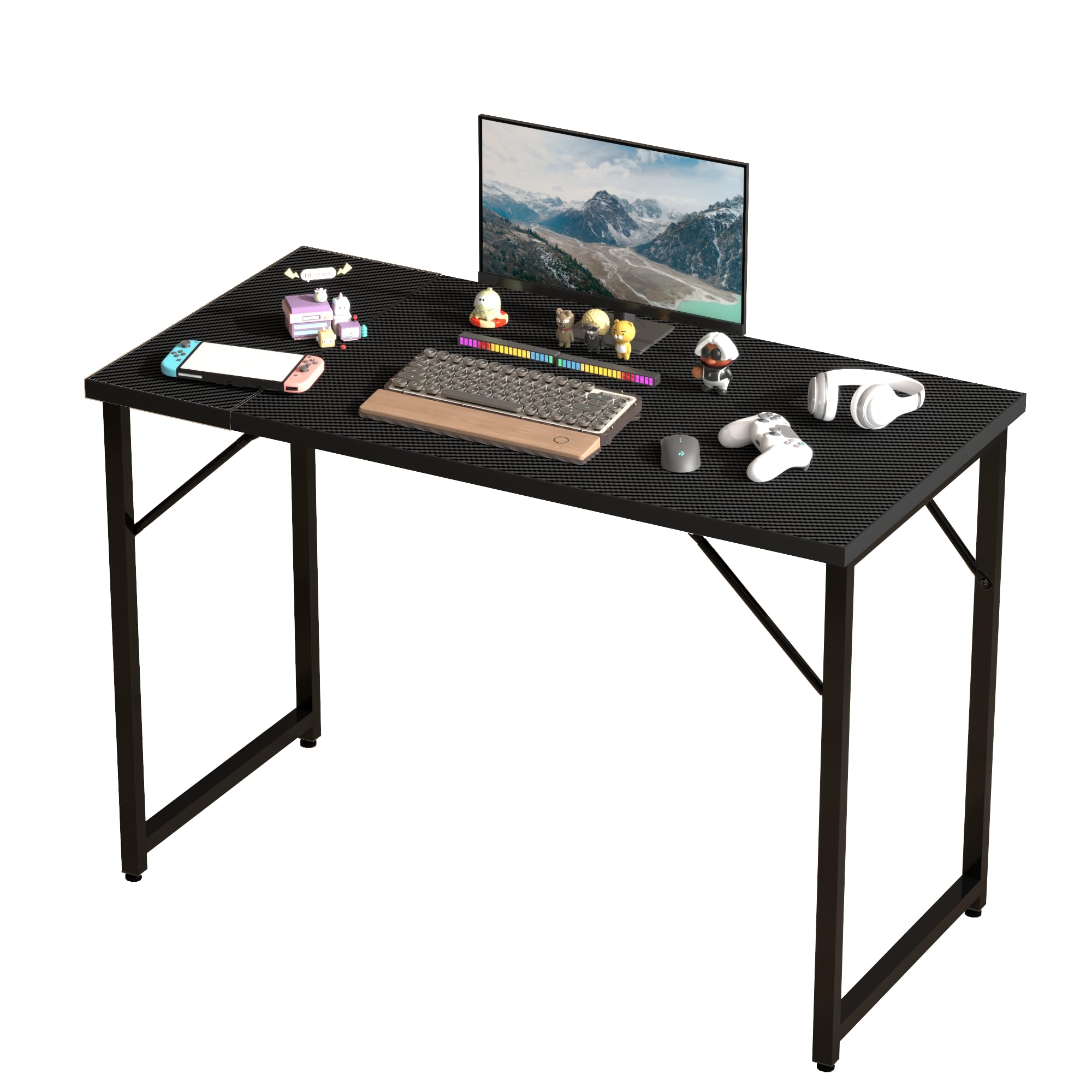 Anovara Gaming Desk Table Computer Table Desk 100cm Carbon Fiber Style Desktop Study Table for Home Office (Black, 100 * 50cm)
