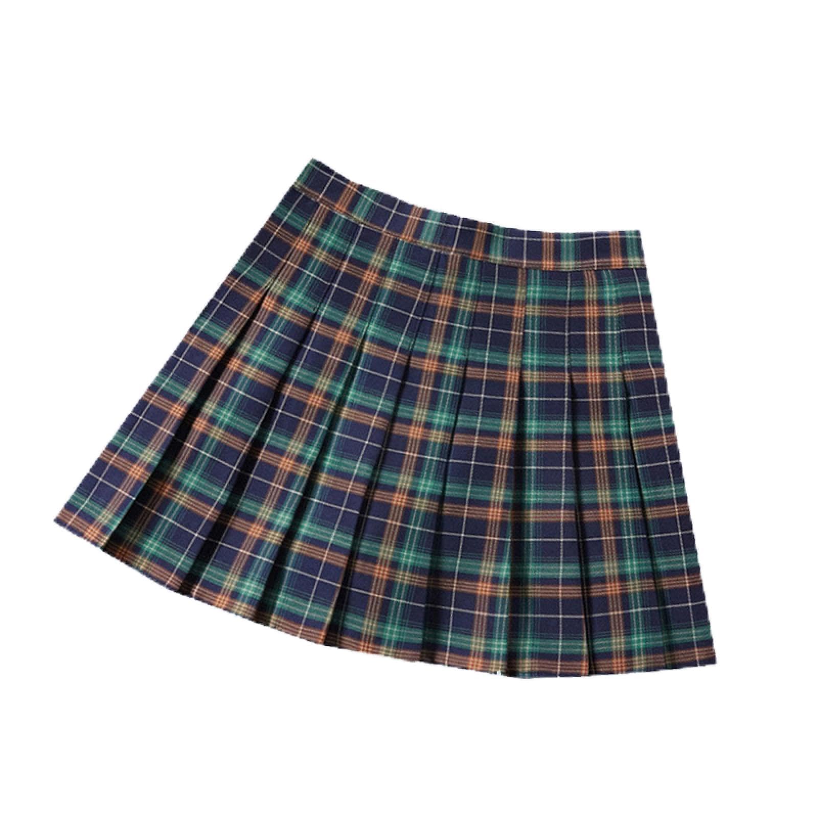 Focisa Falda Plisada Falda De Moda para Mujer, Faldas A Cuadros De Estilo Preppy, Falda Plisada Elegante De Cintura Alta para Estudiantes, Uniforme