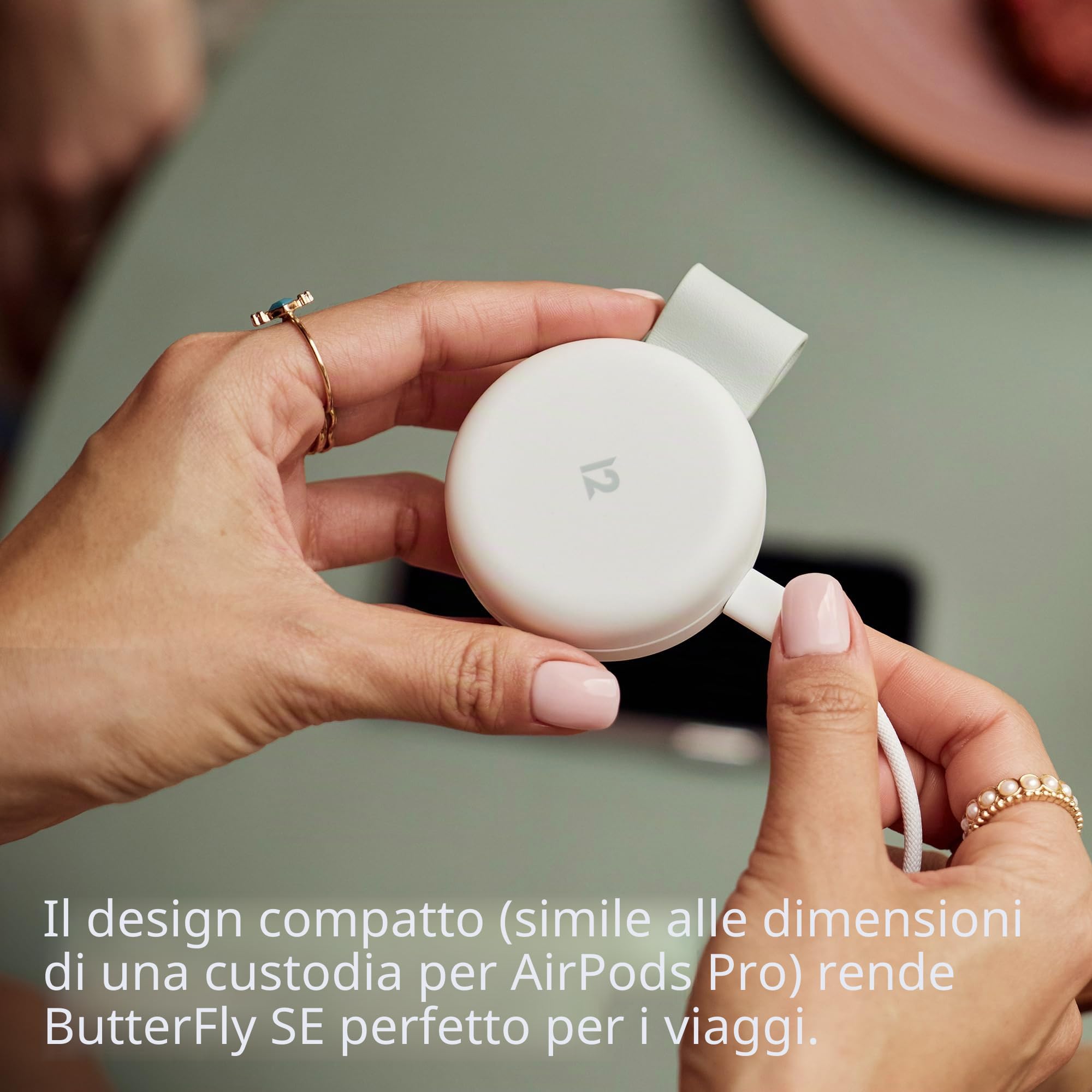 Twelve South Butterfly SE 2 in 1 Qi2 Caricabatterie da viaggio per iPhone, Airpods e Apple Watch Bianco